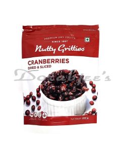 NUTTY GRITTIES DRIED CRANBERRIES 200G