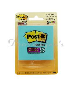 POSTIT SUPERSTICKY NOTES 3X3 135 NOTES 3 COLOR