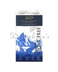 ZEVIC STEVIA SUGAR FREE CHOCOLATE WITH HIMALAYAN PINK SALT 90G