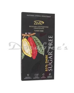 ZEVIC STEVIA SUGAR FREE 85% DARK CHOCOLATE 90G