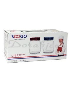 SOOGO LIBERTY JAR WITH LID 500ML SET OF 2