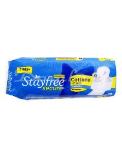 STAYFREE SECURE COTTONY SANITARY PADS 12S