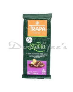 TRAPA STEVIA MILK CHOCOLATE WITH PUFFED RICE CEREAL75G