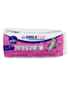 SMILEPAD SUPER SOFT REGULAR COTTON SANITARY PADS 6S 50G