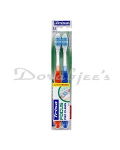 TRISA  FOCUS PRO CLEAN  TOOTH BRUSH PACK OF 2 MEDIUM