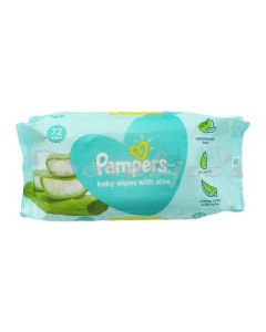 PAMPER BABY WIPES 72*2 ALOE