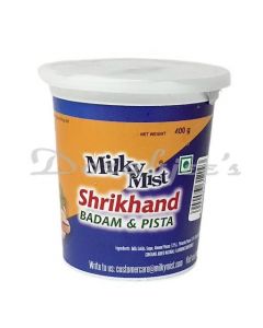 MMD MILKY MIST DAIRY SHRIKHAND   BADAM PISTA 400G