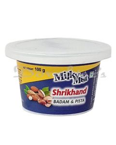 MMD MILKY MIST DAIRY SHRIKHAND   BADAM PISTA 100G