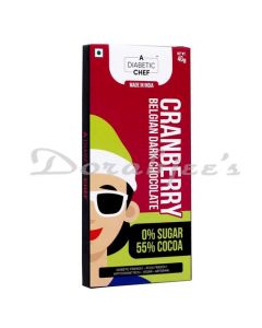 A DIABETIC CHEF SUGAR CRANBERRY DARK CHOC 40G