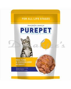 PUREPET CAT FOOD TUNA & CHICKEN LIVER GRAVY 70G